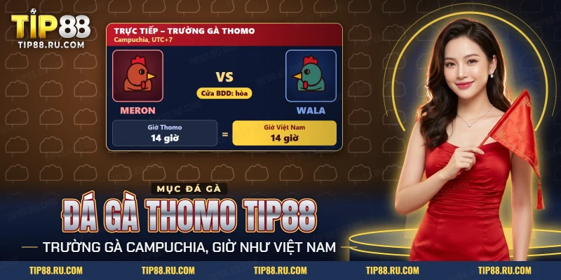 Màn xem trận Đá gà Thomo TIP88 với hai chiến kê Meron, Wala và giờ Thomo trùng giờ Việt Nam