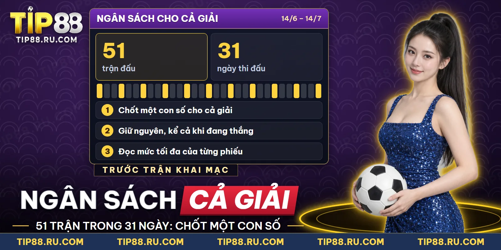 Ghi chú ngân sách cho cả giải đặt cạnh màn hình lịch thi đấu