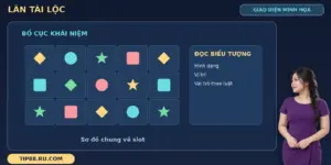 Lân Tài Lộc TIP88 với bảng biểu tượng trên giao diện quay trực tuyến